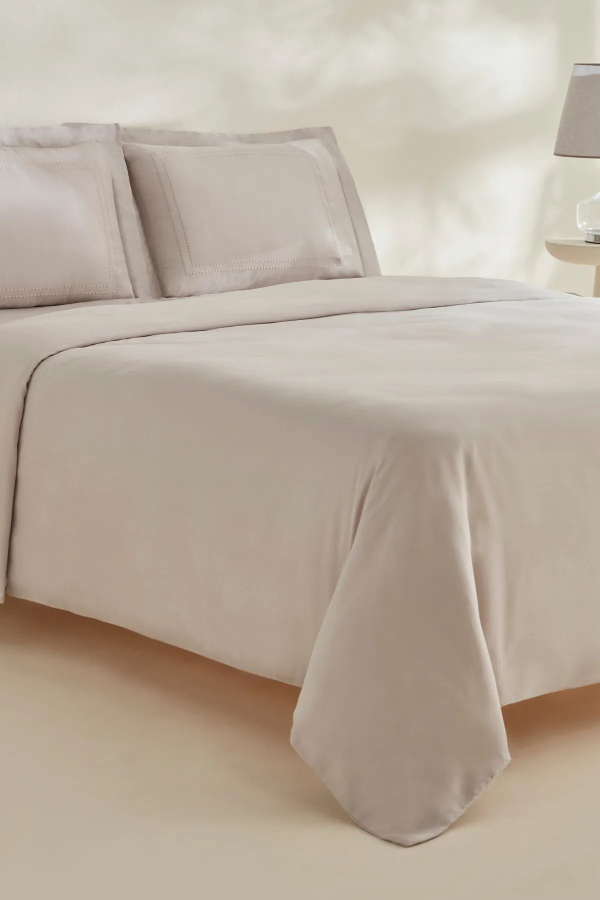 White Collection Felves %100 Pamuk Çift Kişilik Nevresim Takımı Açık Gri