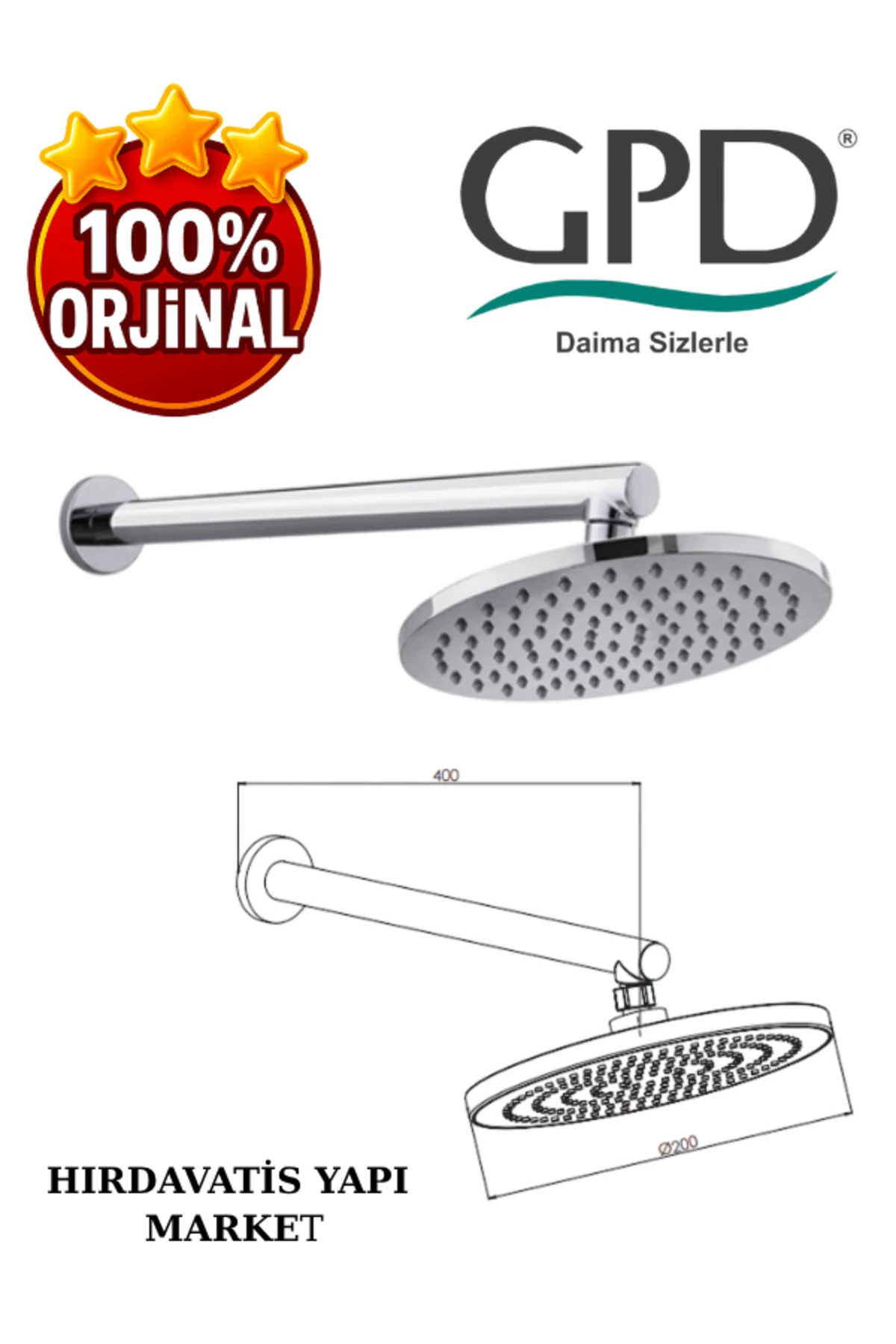 ADS07 Ankastre Duş Başlığı (Ø200)