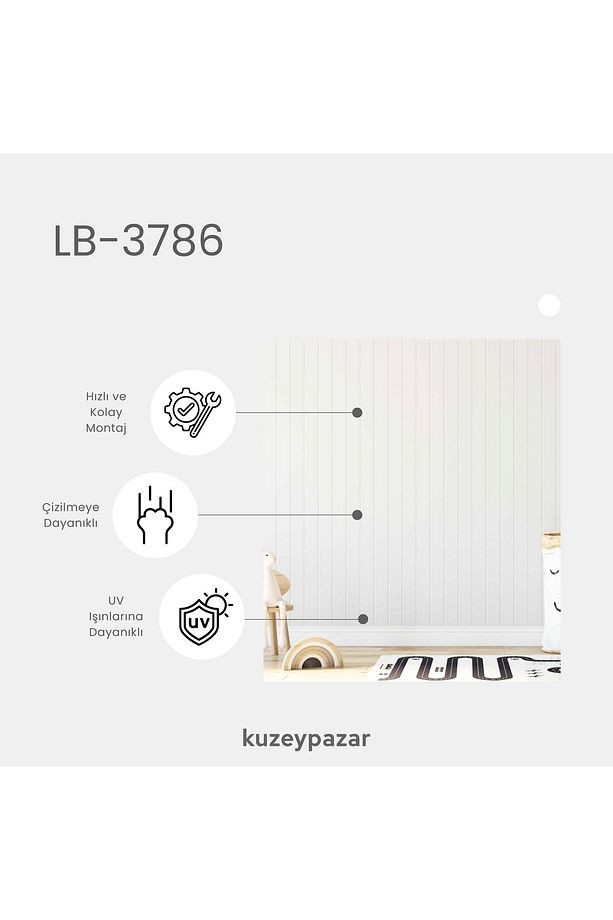 AGT Duvar Lambri Profili Lb 3786- SOFT TOUCH BEYAZ