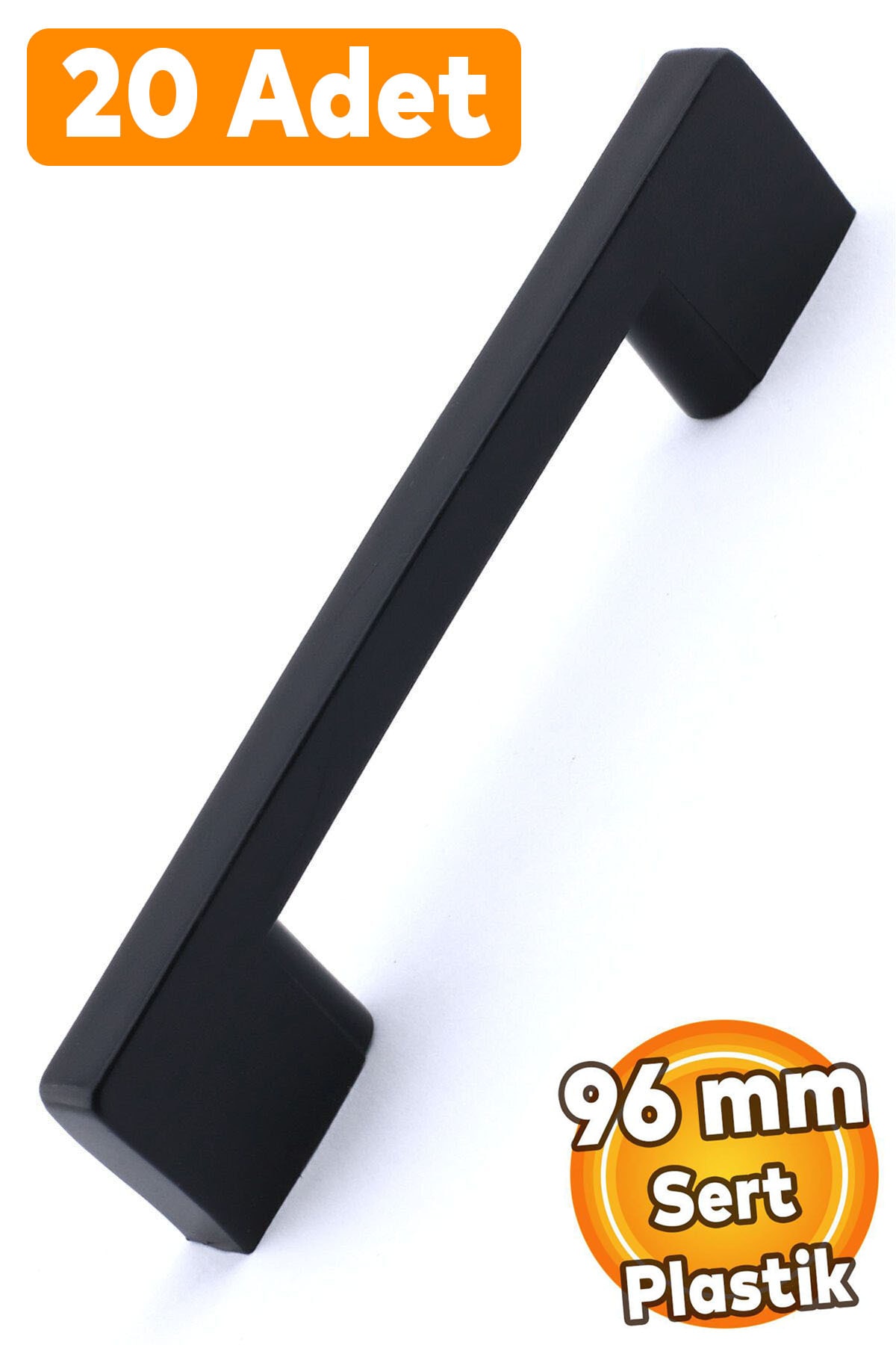 BADEM10 (SERT PLASTİK) 20 Adet Köprü 96 Mm Siyah Mobilya Mutfak Çekmece Dolabı Dolap Kulbu Kulpu Kulpları