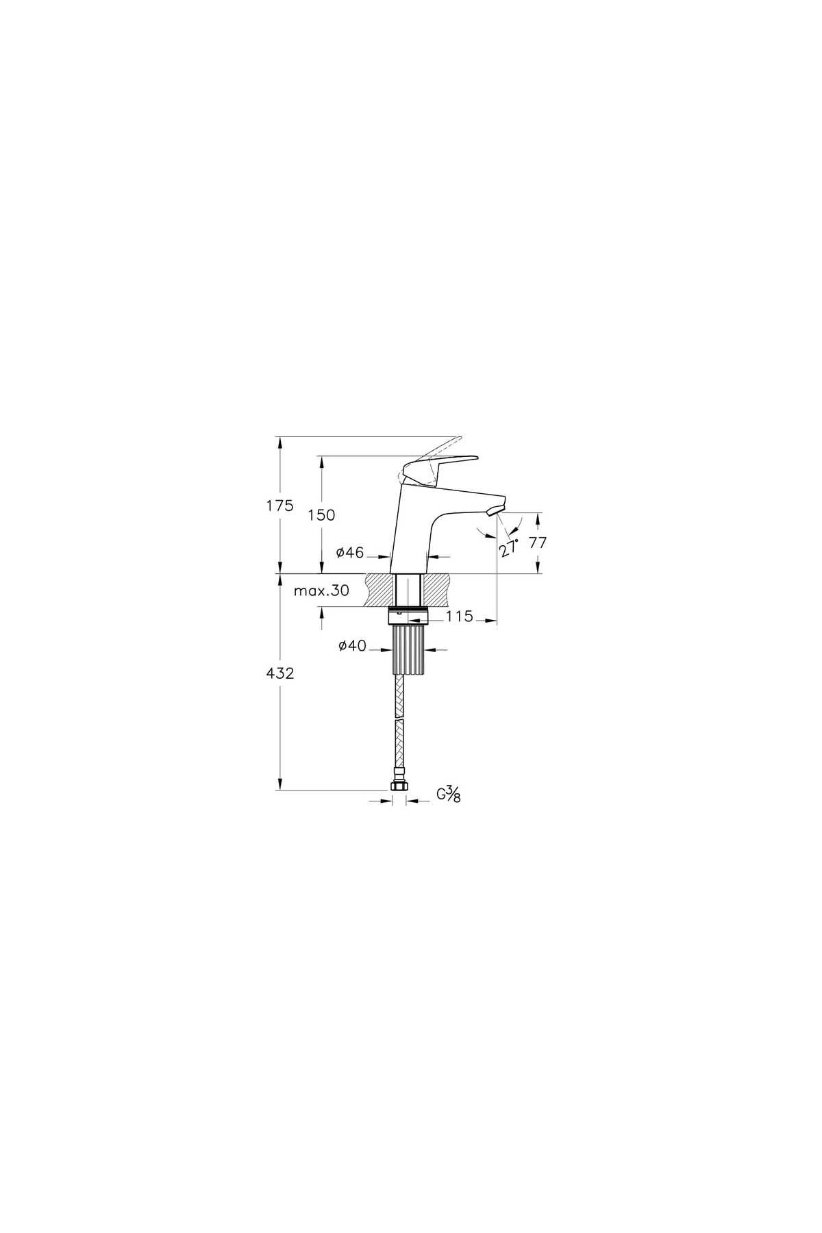 Shift T10 A43715 Lavabo Bataryası, Krom