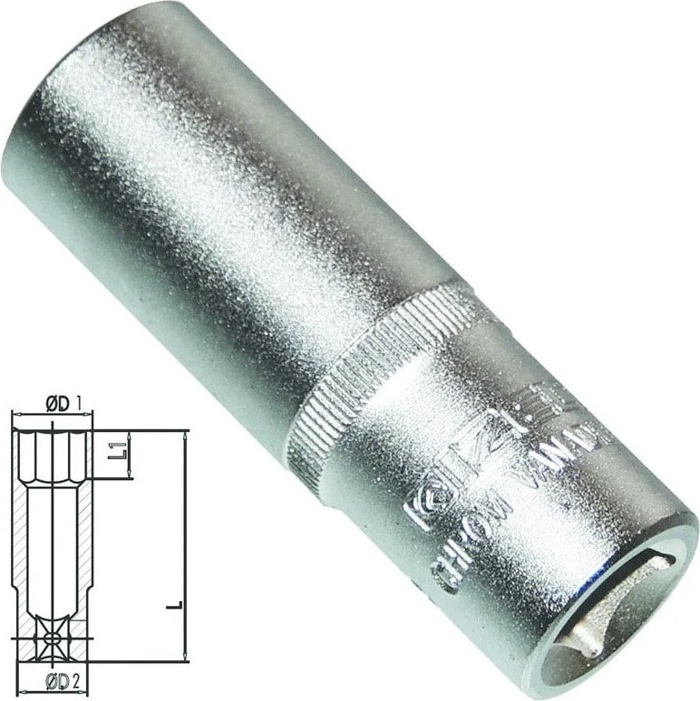 Izeltaş 1108 1/2” Altı Köşe Derin Lokma Anahtar (Seçenekli)