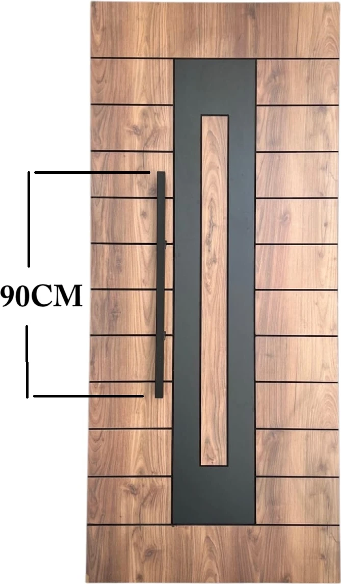 Çelik Kapı Çekme Kolu Tutma Kolu Kare Model Renk Siyah 90CM