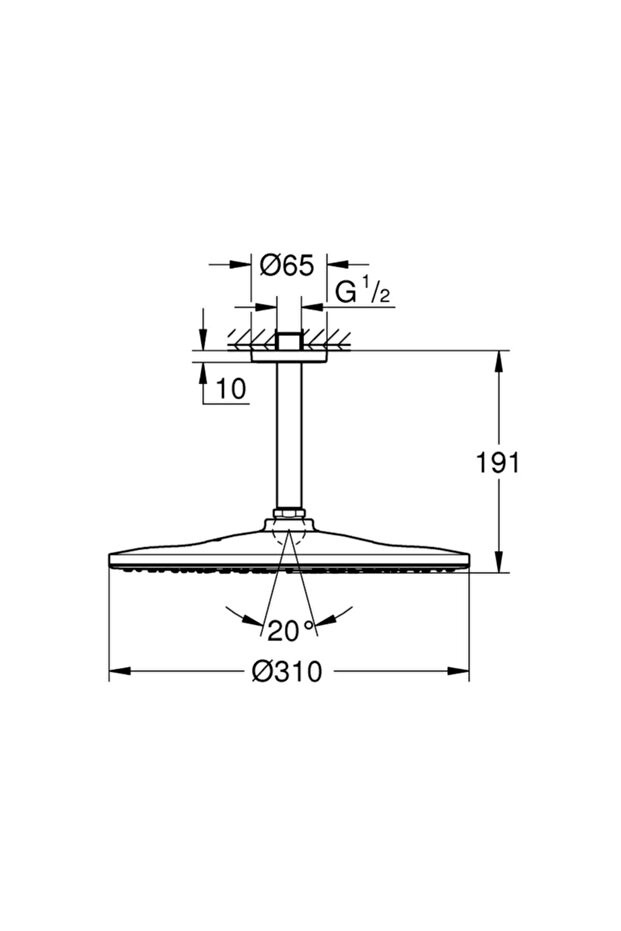 Rainshower Mono 310 Tepe Duşu Seti 142 Mm, Tek Akışlı 26559000