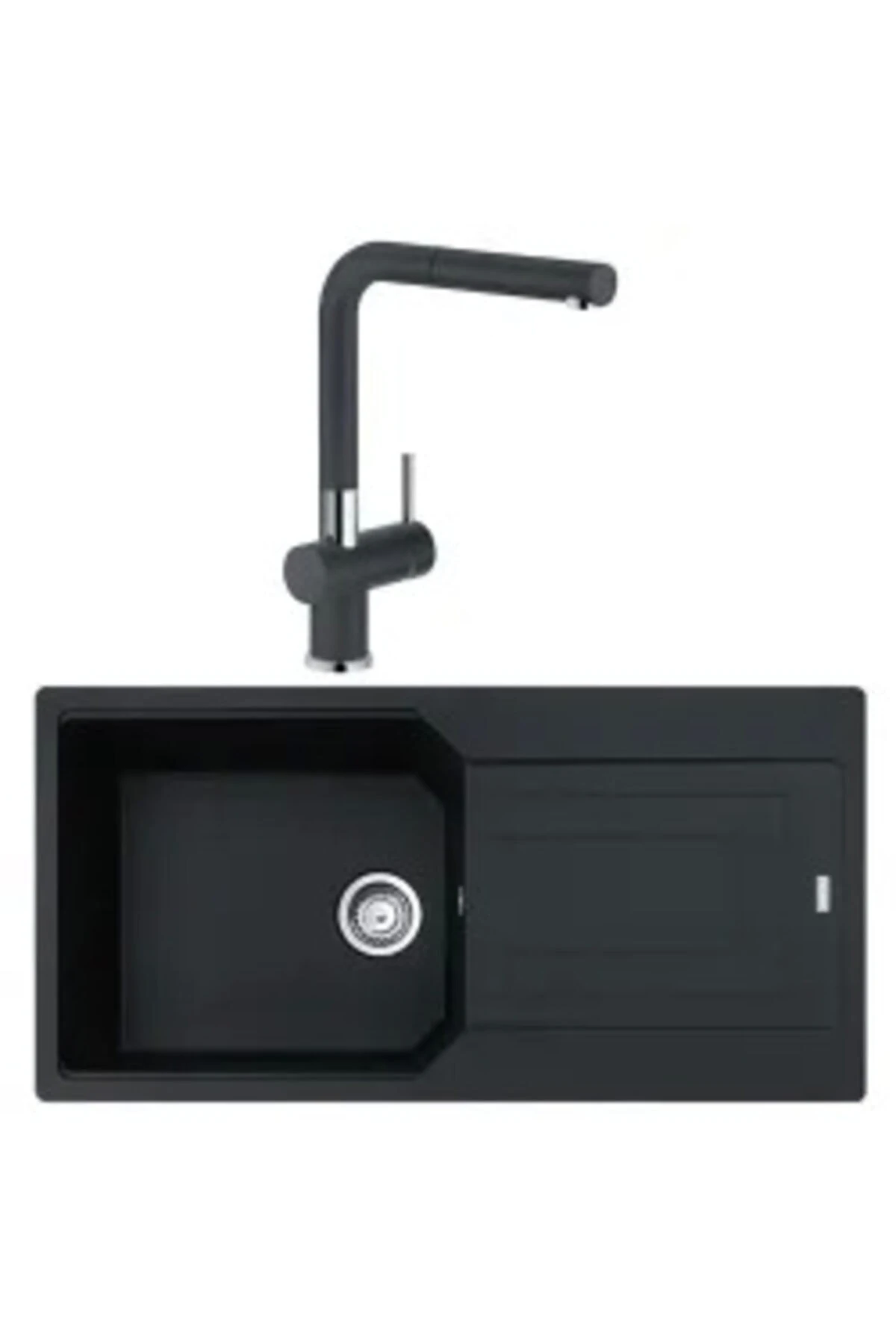 Urban Ubg 611-100 Tek Gözlü Granit Eviye + Active Plus Doccia Armatür (nero)