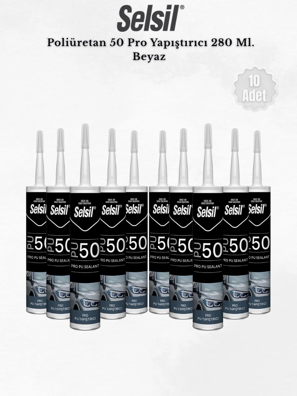 Poliüretan Mastik Beyaz 280 Ml. - 10 Adet