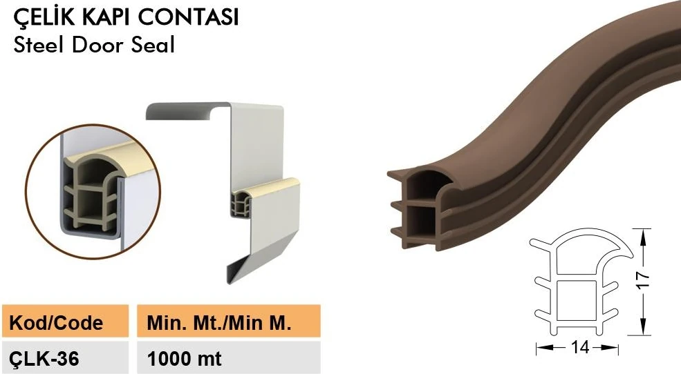 Çelik Kapı Contası Siyah 6 Metre
