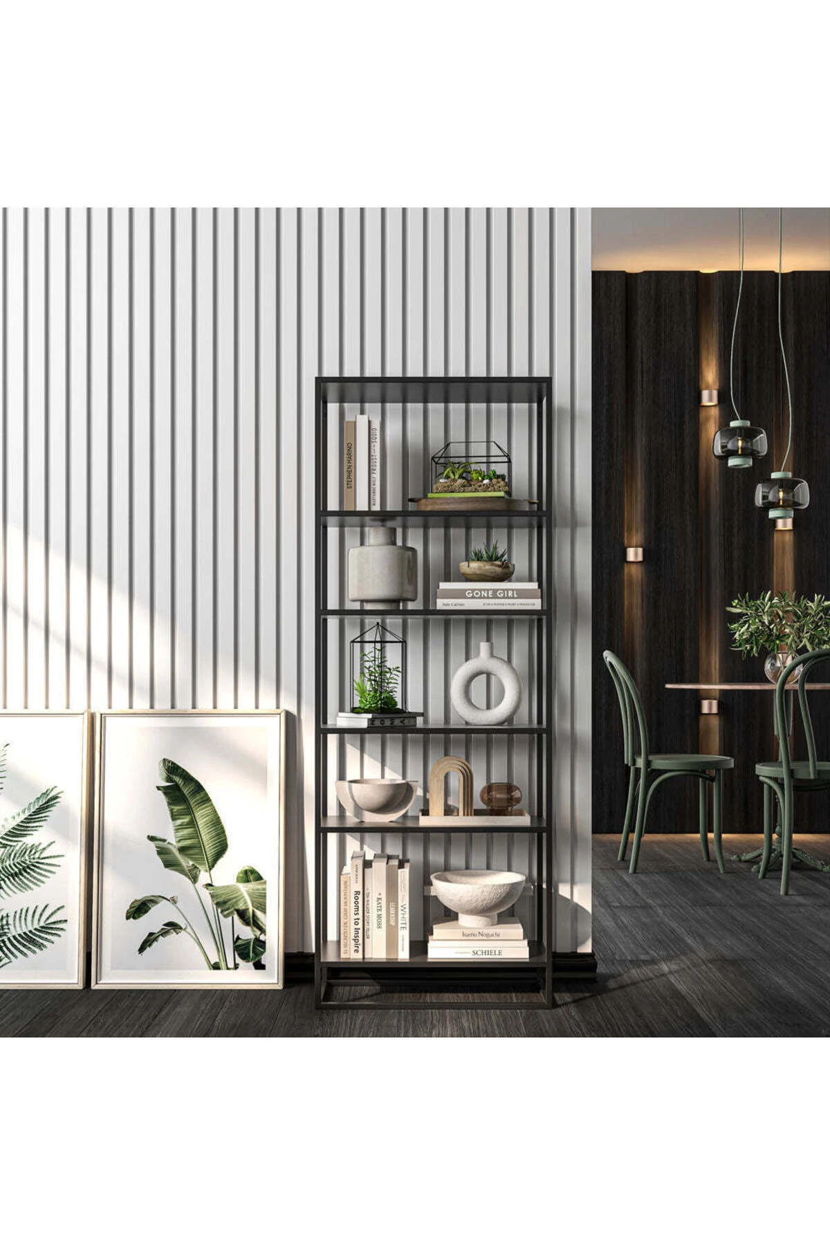 60x275 Cm Beyaz Renk Plus Akustik Ahşap Duvar Paneli / Mdf / Siyah Keçe