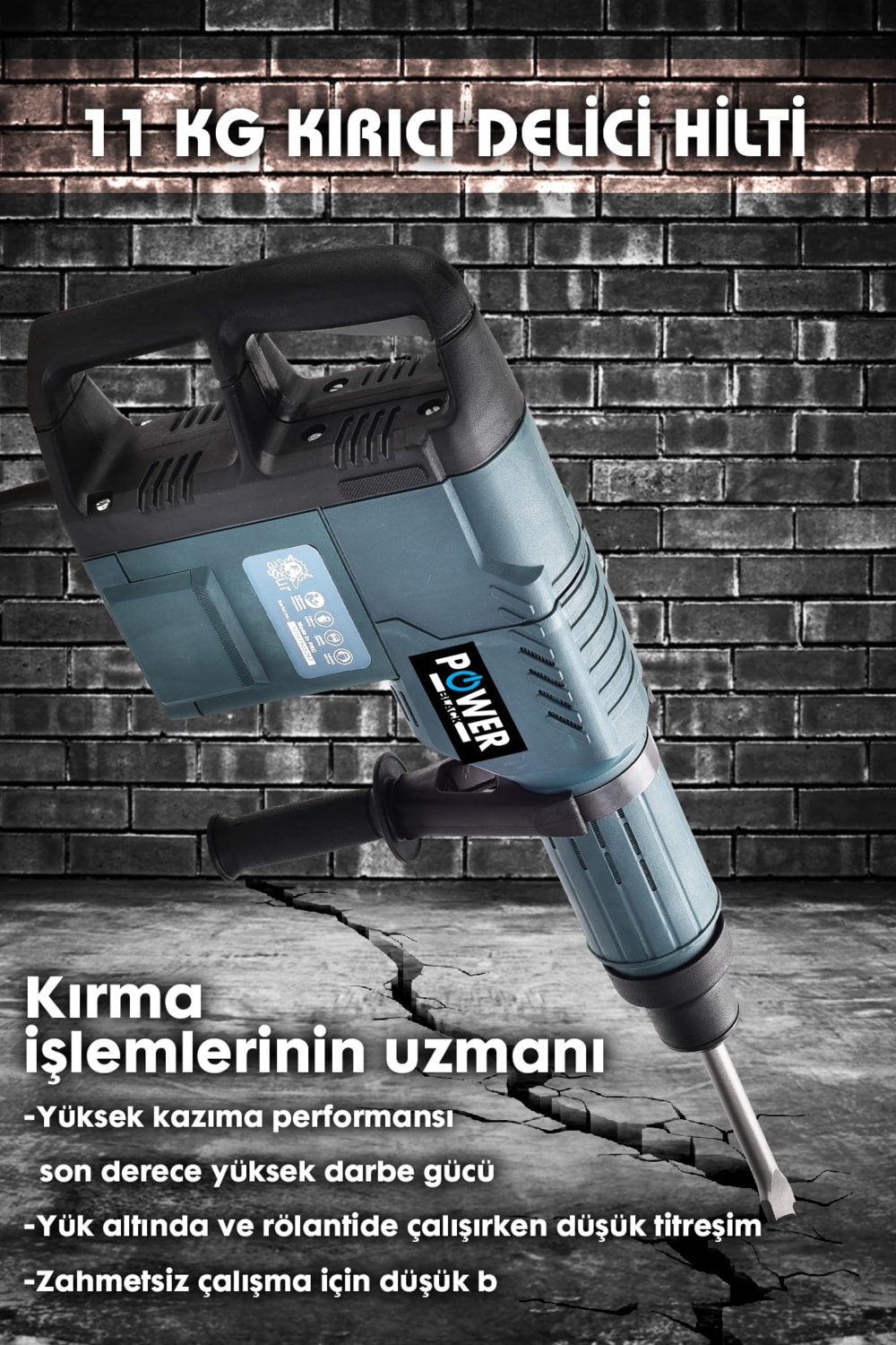6200 Watt Tam Profesyonel 3 Farklı Kullanım Özellikli 11 kg Kırıcı Delici Matkap