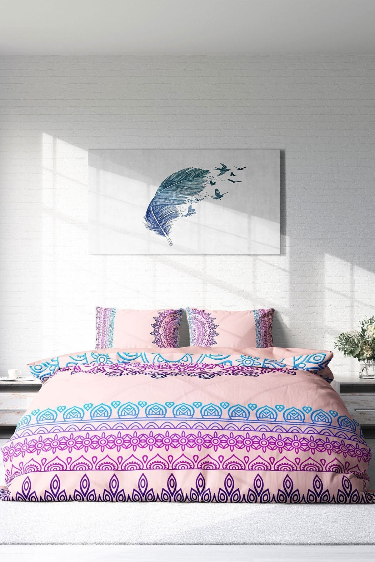 Soft Mandala Klasik Çift Kişilik Nevresim Takımı