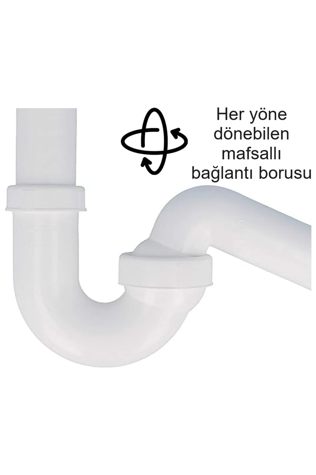 Yer kazandıran lavabo sifonu evye sifonu, delikli süzgeçli, 50lik çıkış, koku önleyici gider borulu
