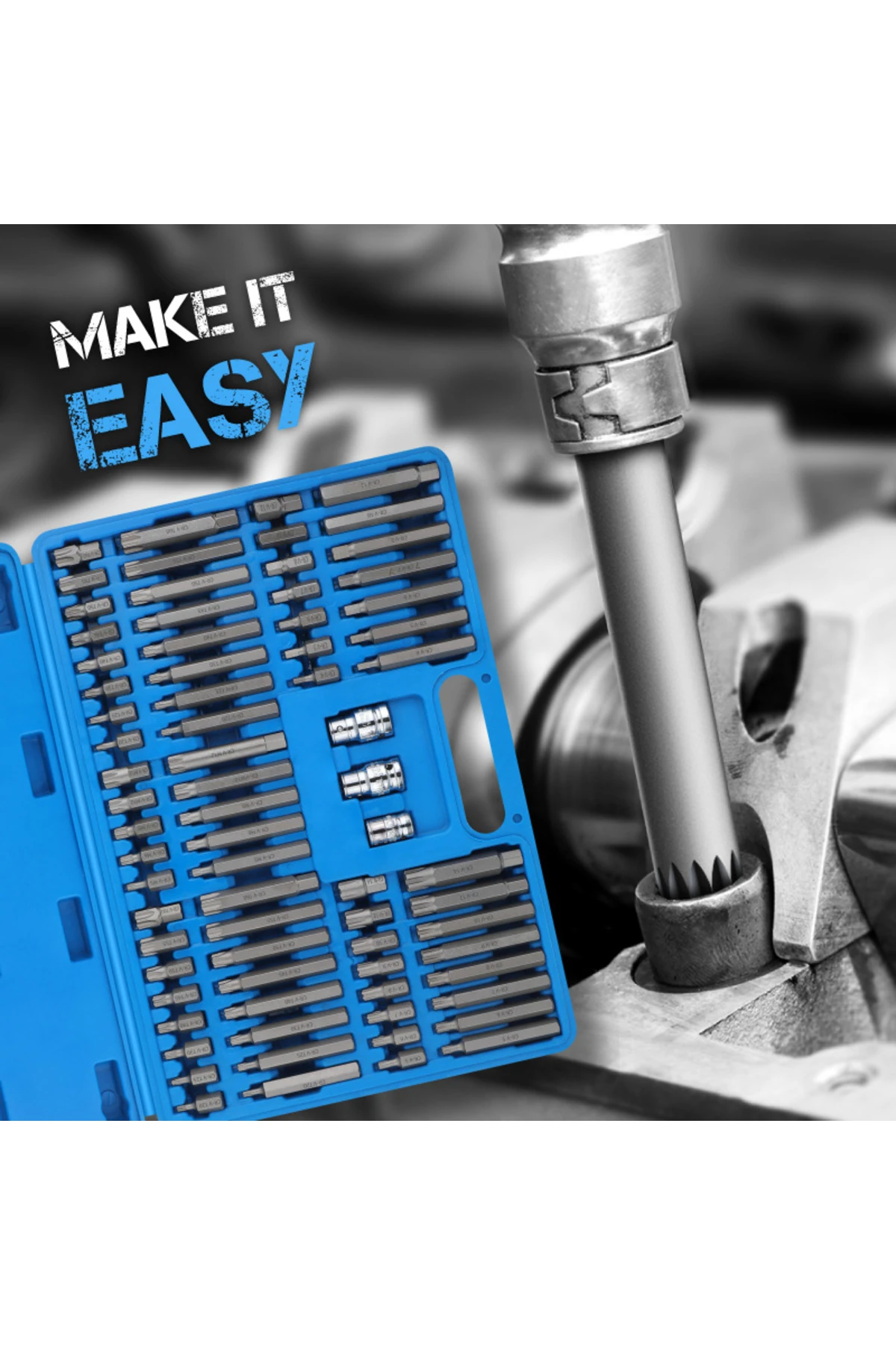 75 Parça Torx Allen Ribe M Tipi 30mm Ve 75mm Bits Uç Seti