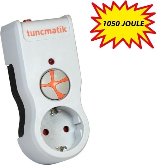 Tuncmatik Tekli Akım Korumalı Priz Anahtarlı Beyaz TSK19019 (1050 Joule)