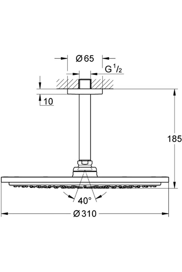 Rainshower Cosmopolitan 310 Tepe Duşu Seti 142 Mm, Tek Akışlı 26067a00