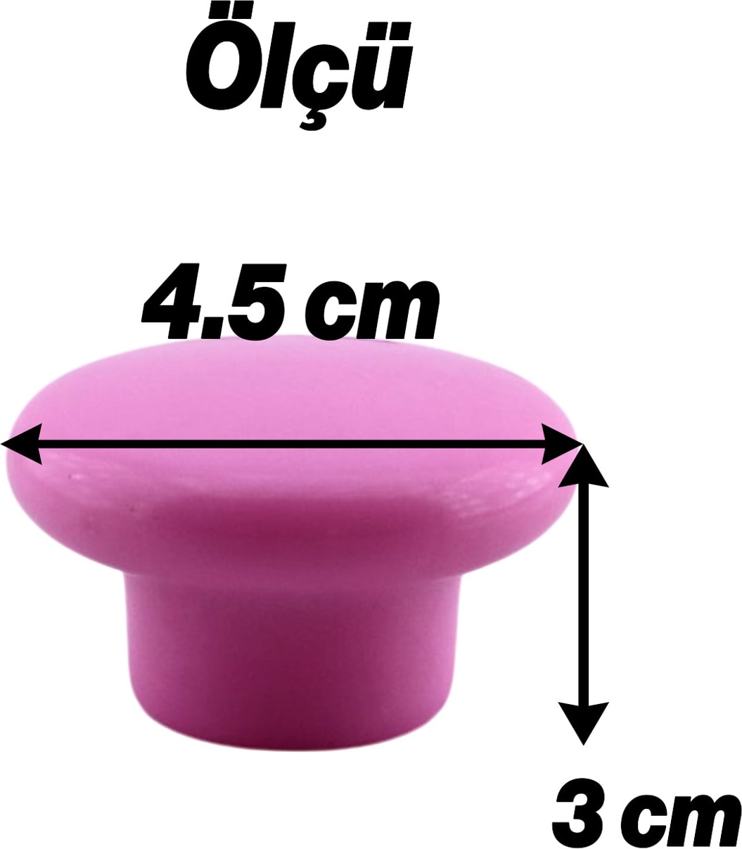 Bohem Pembe Mantar Kulp Düğme 10 Adet Çekmece Mutfak Mobilya Dolabı Dolap Kulpu Kulbu Plastik Kulp