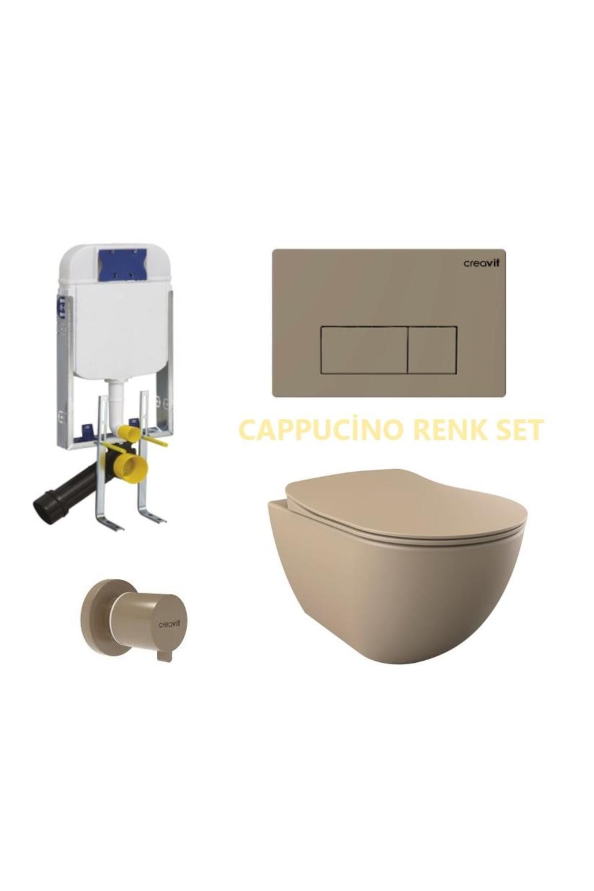 FE320 Cappicino Asma Klozet Gömme Rezervuar 5 Parça Set