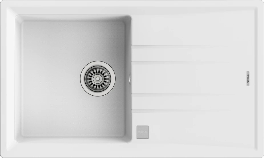 STONE 50 B-TG WHITE Ankastre Kumanda Sifonlu Granit Eviye Beyaz 86 cm 115330026