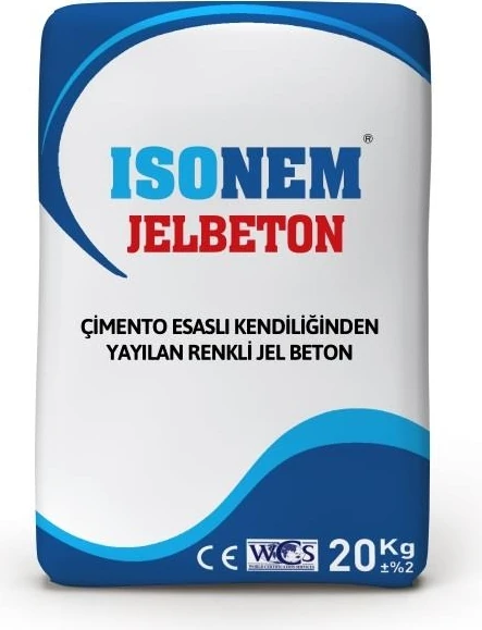 Isonem Çimento Esaslı Kendiliğinden Yayılan Renkli Jelbeton 20 kg Kırmızı