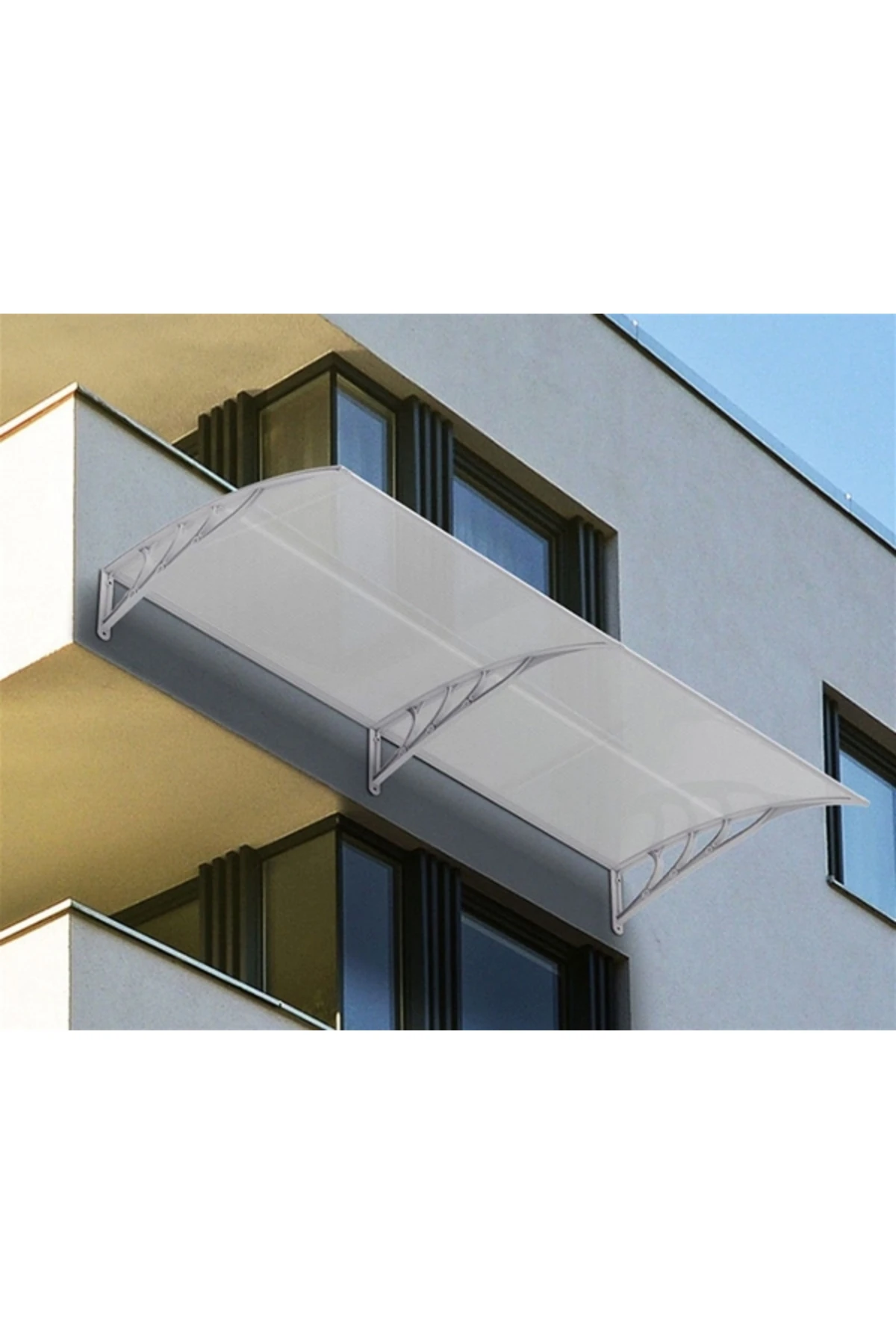 Kapı Pencere Üstü Pratik Sundurma 200 X 100 cm Gri