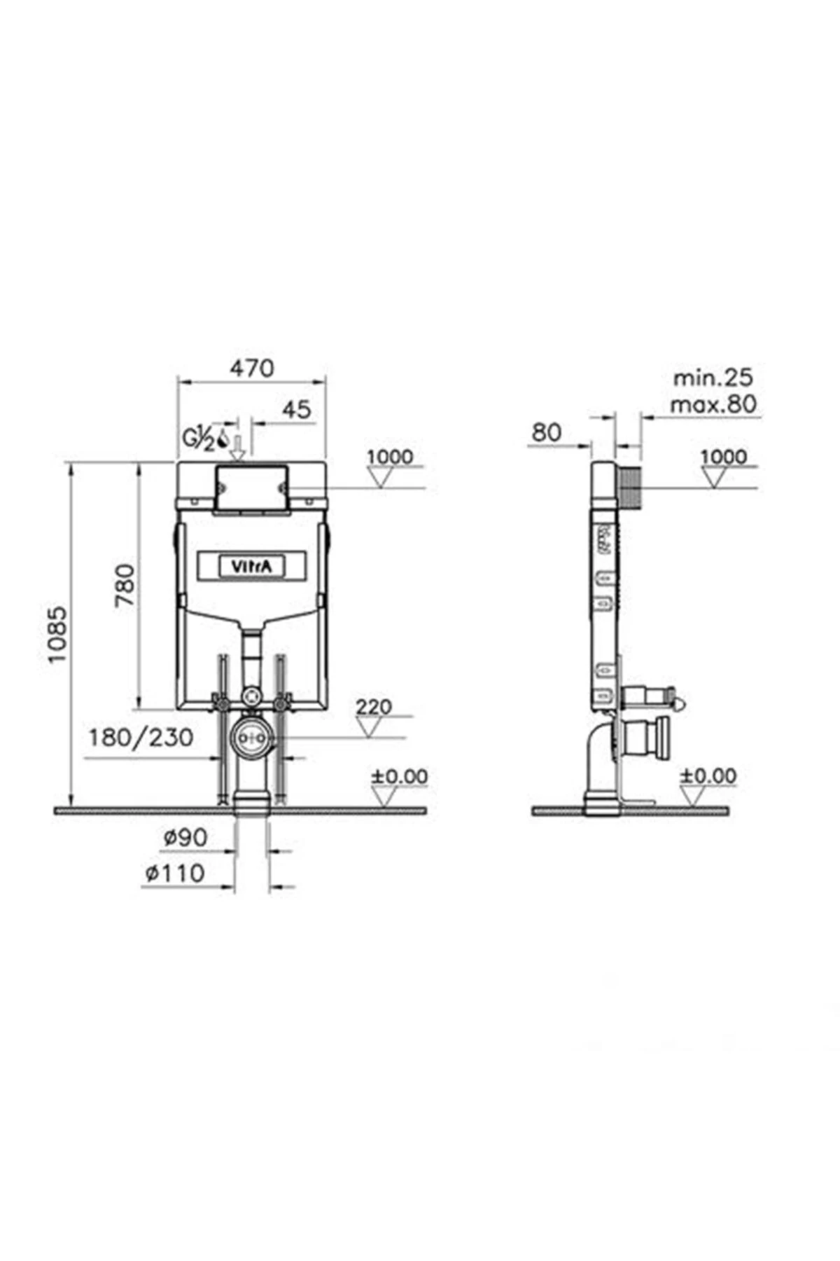 S50 Rimex Kanalsız Asma Klozet Kapak Gömme Rezervuar 700-1909