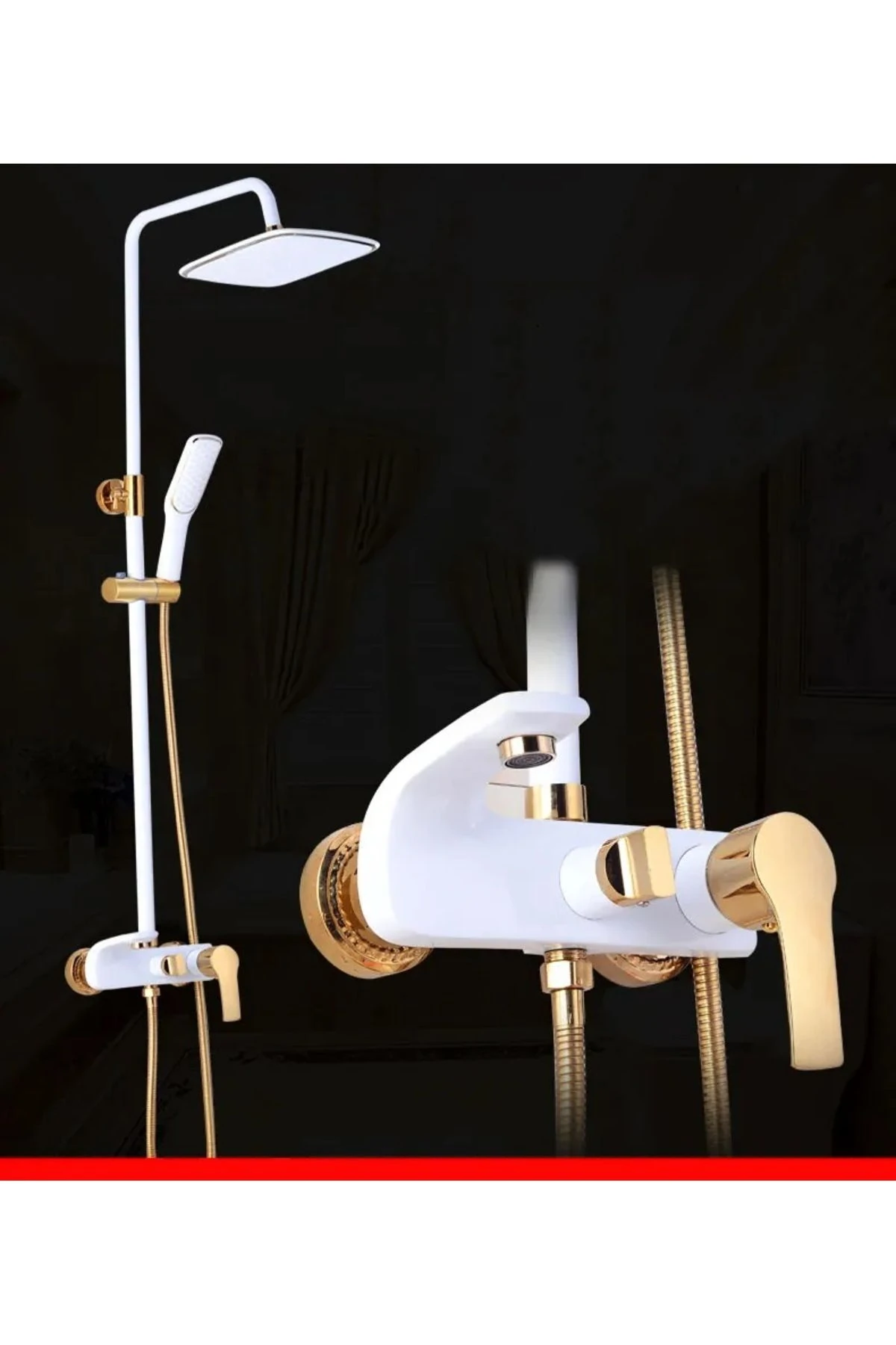 Banyo Bataryası Duş Seti El Duşu Ve Tepe Duş Hariç Komple Beyaz Tasarımdır 7 Yıl Garantili Ithal