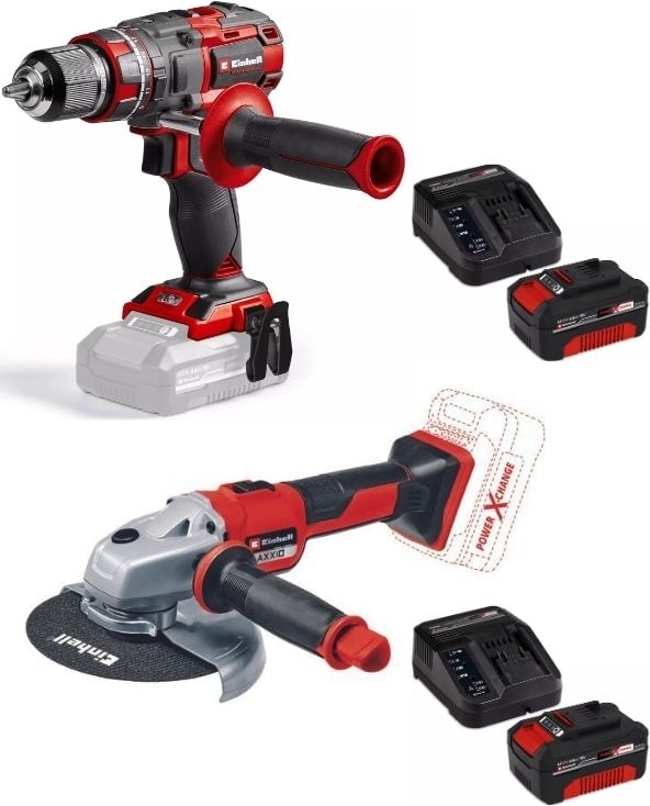 Tp-Cd 18/80 Li-I Bl Matkap Axxio 18/150 Avuç Taşlama 2X4.0AH Akülü Kömürsüz Set