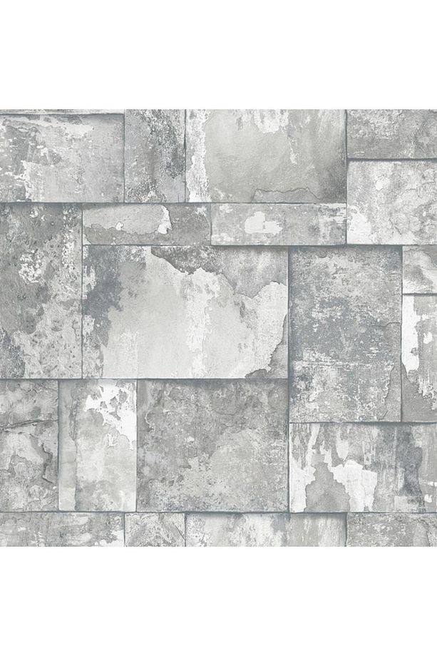 ROKA/ GRİ GEOMETRİK DESEN DUVAR KAĞIDI 23106-1