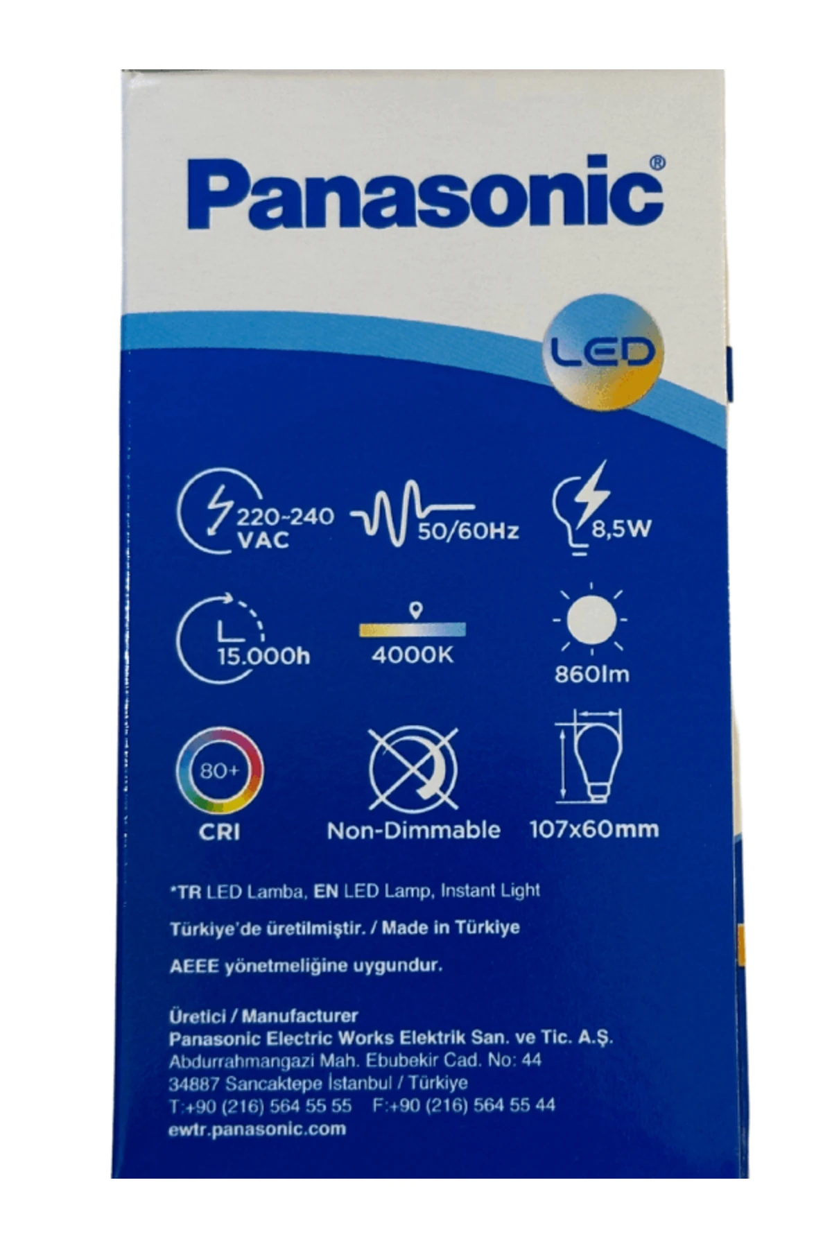 8,5W (63W) 4000K (Günışığı) E27 Duylu Led Ampul (2 Adet)