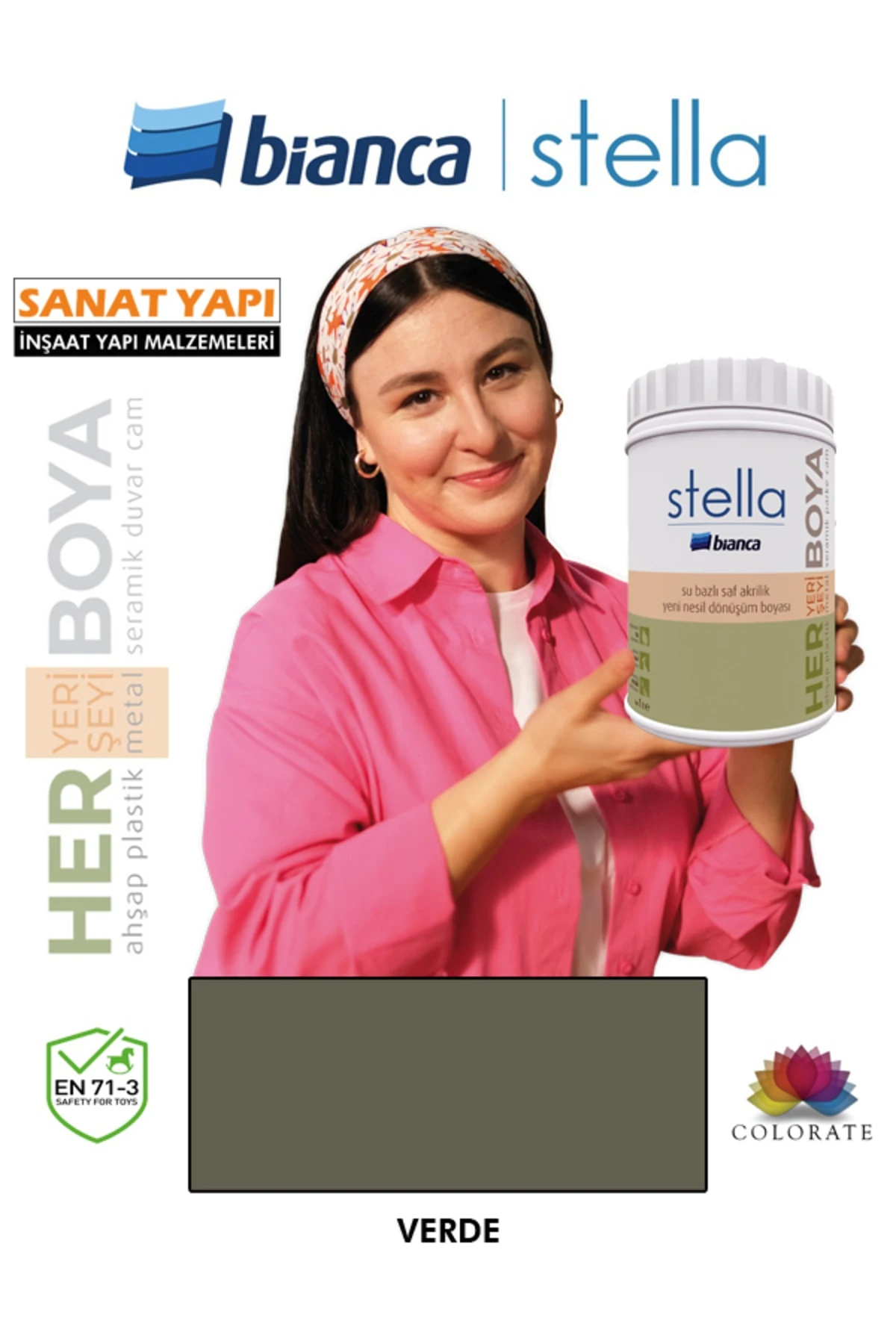 Su Bazlı Akrilik Boya Verde