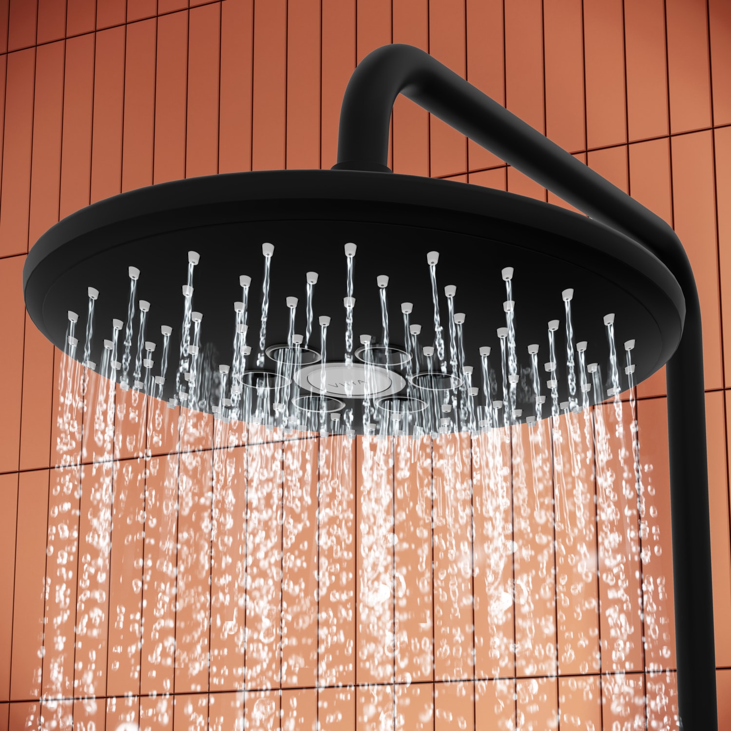 AquaHeat Bliss 240 A4720536 2F Termostatik Duş Sistemi, Mat Siyah
