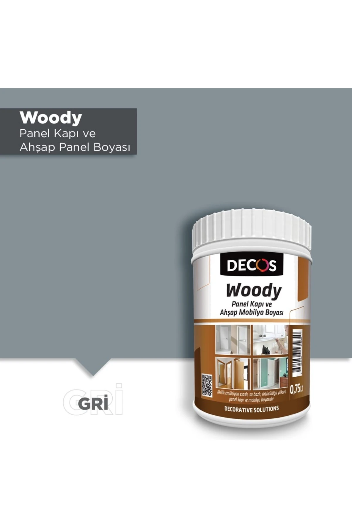 WOODY - Panel Kapı ve Panel Ahşap Boyası Su Bazlı Kokusuz 8 Farklı Renkte