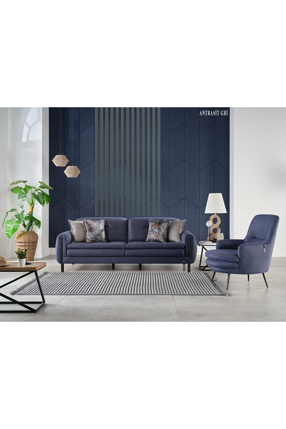 120 Cm 12 Adet Kendinden Yapışkanlı Antrasit Gri Ahşap Çıta