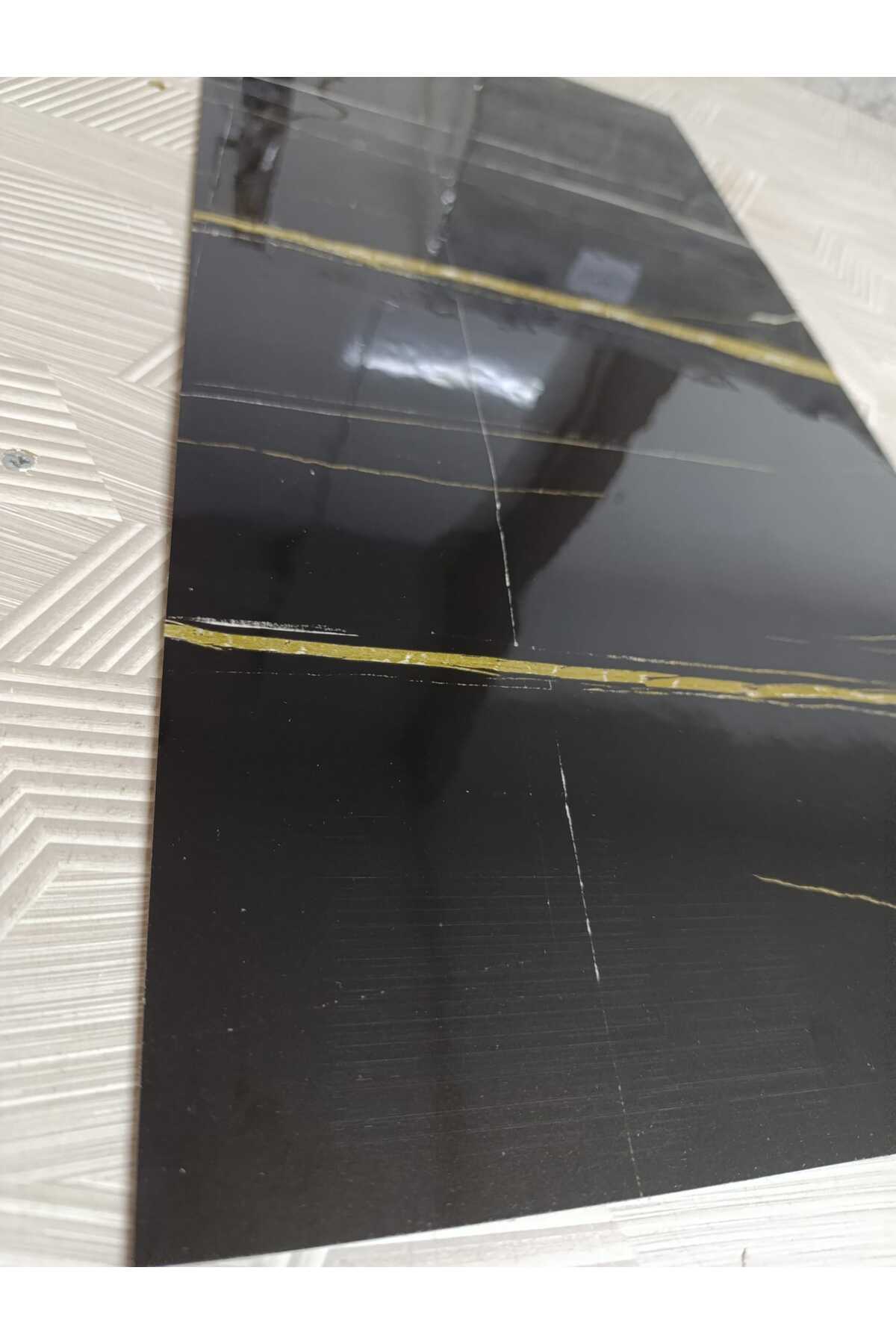 30x60cm Çzigili Siyah Desenli Yapışkanlı Seramik Desen Mutfak Banyo Wc Pvc Duvar Kaplama Paneli