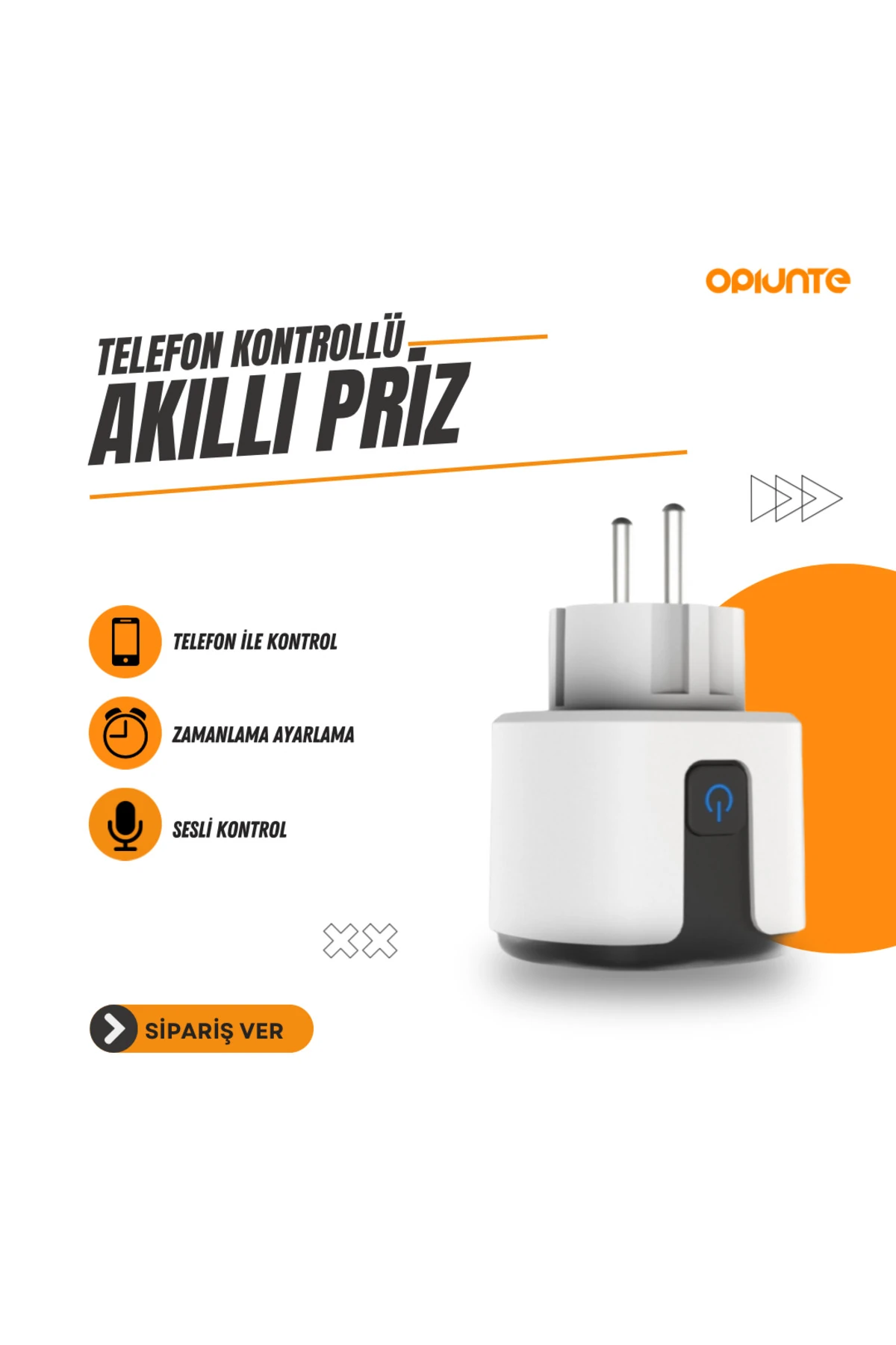 Akıllı Kablosuz Türkçe Uygulamalı Wifi Priz Telefon Kontrollü Enerji Tasarrufu Takibi