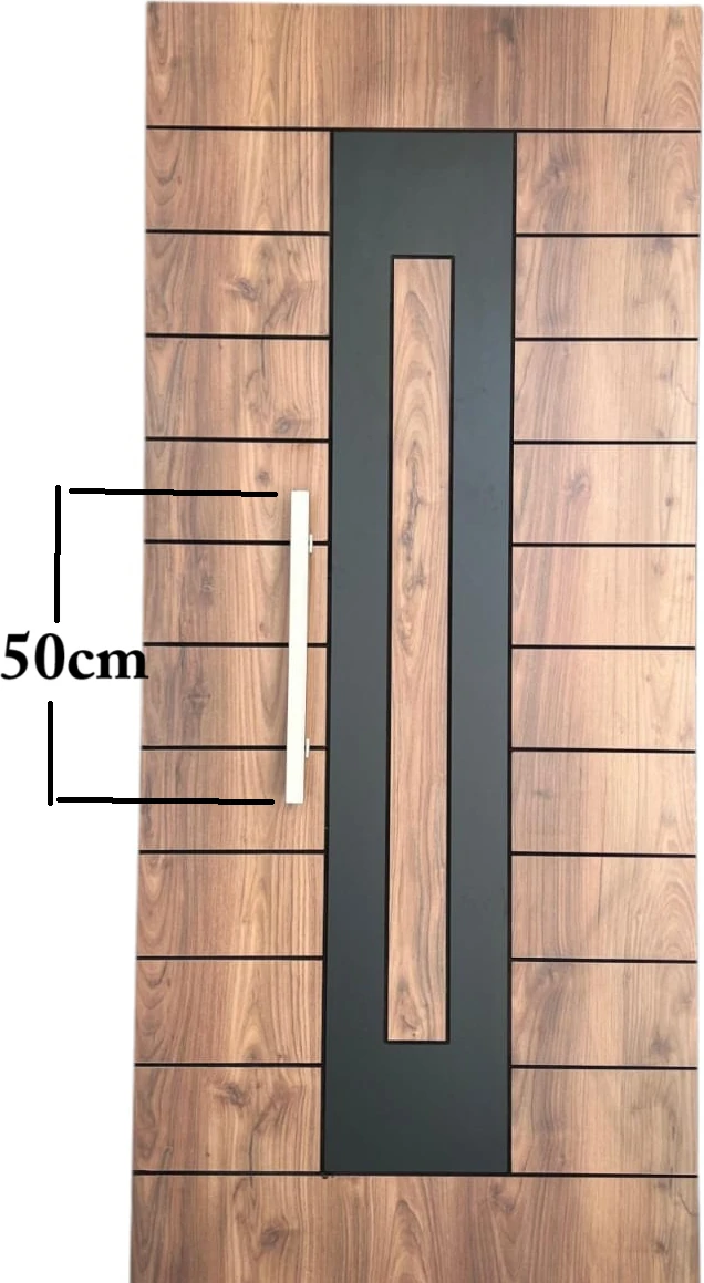 Çelik Kapı Çekme Kolu Tutma Kolu Kare Model Renk Saten ( Gümüş Gri) 50CM