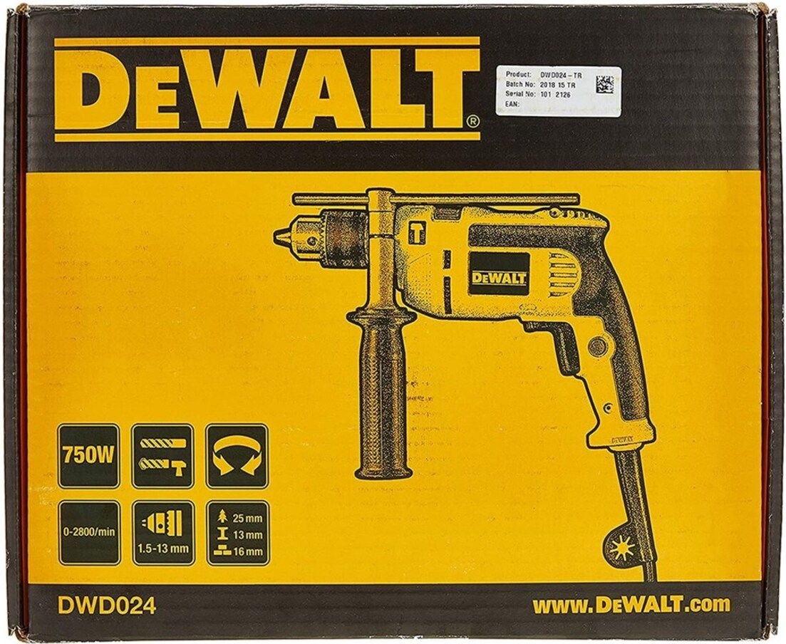 Darbeli Matkap 750W 13MM Güçlü ve Dayanıklı, Kutu Içeriği