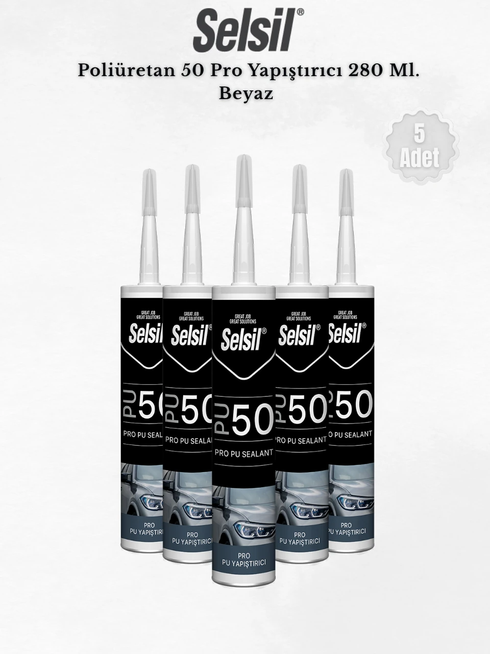 Poliüretan Mastik Beyaz 280 Ml. - 5 Adet