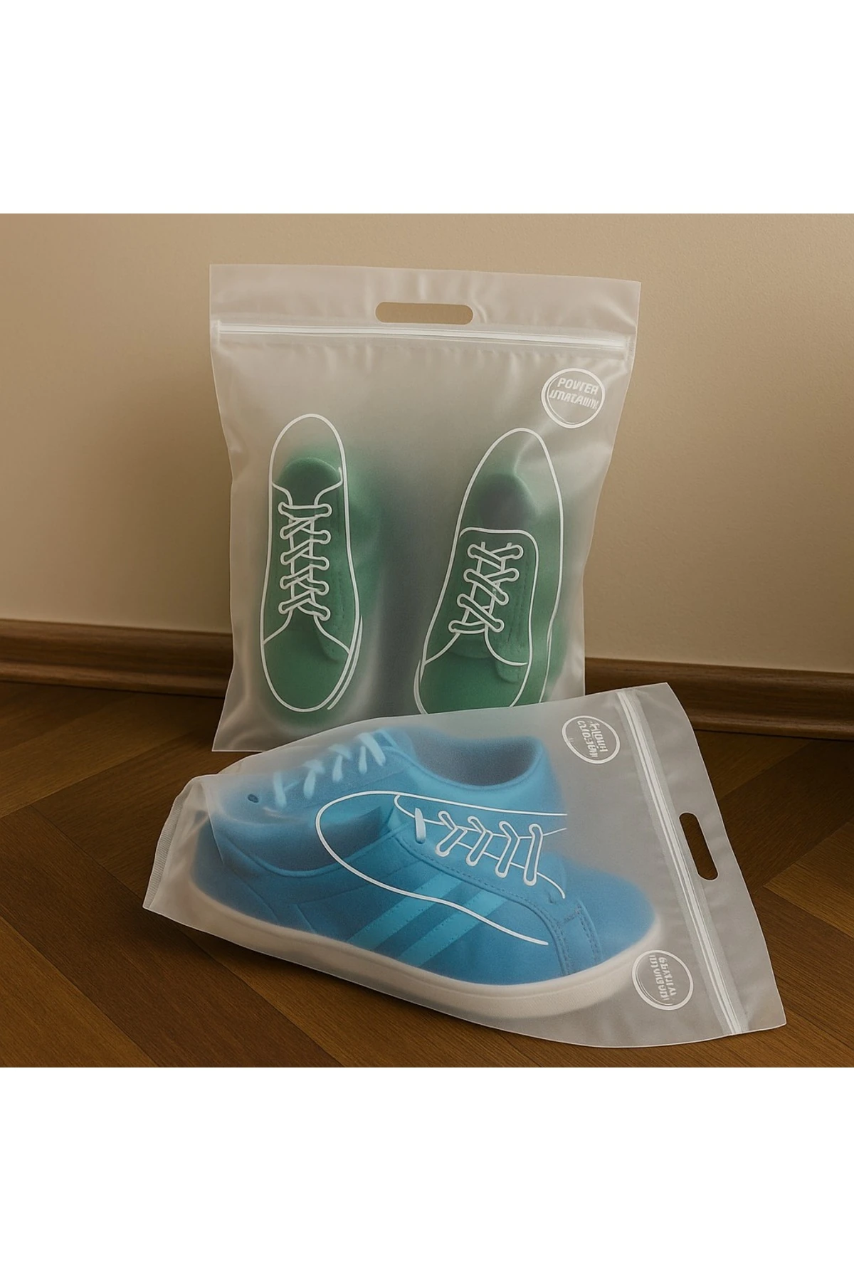 6 Adet Kilitli 45x52 cm Ayakkabı Düzenleyici Poşet Ayakkabı Organizer Poşeti