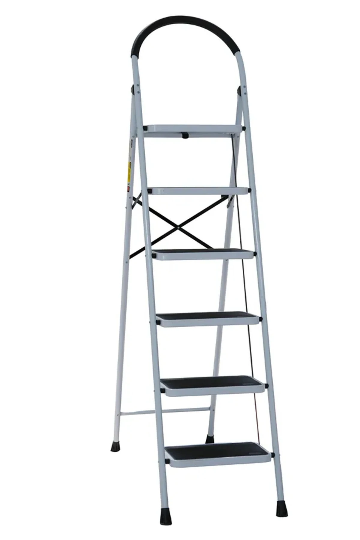 Metal 6 Basamaklı Katlanır Merdiven | Geniş Kaymaz Yüzeyli Basamaklı Ev Tipi 150 Kg Taşıma Kapasite