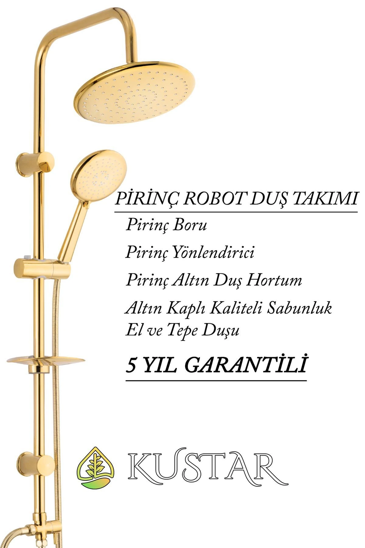 Detroit Altın Banyo Robot Duş Seti Yağmurlama Tepeleme Duş Sistemleri 5 Yıl Garanti %100 Pirinç