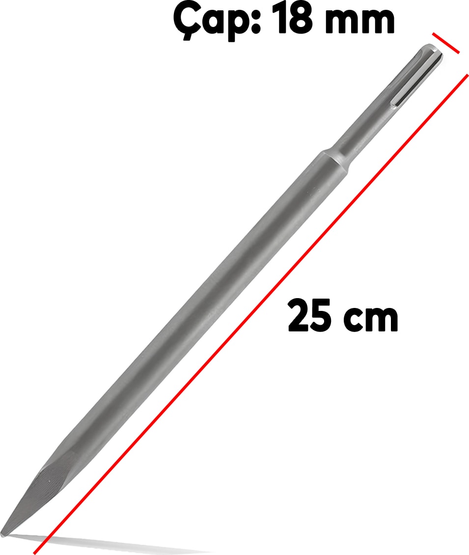 Matkap Uyumlu Sds Plus Murç Uç Kırıcı Keski Beton Kaya Taş Maden Delici Hilti Ucu 14 cm 25 cm 250 mm