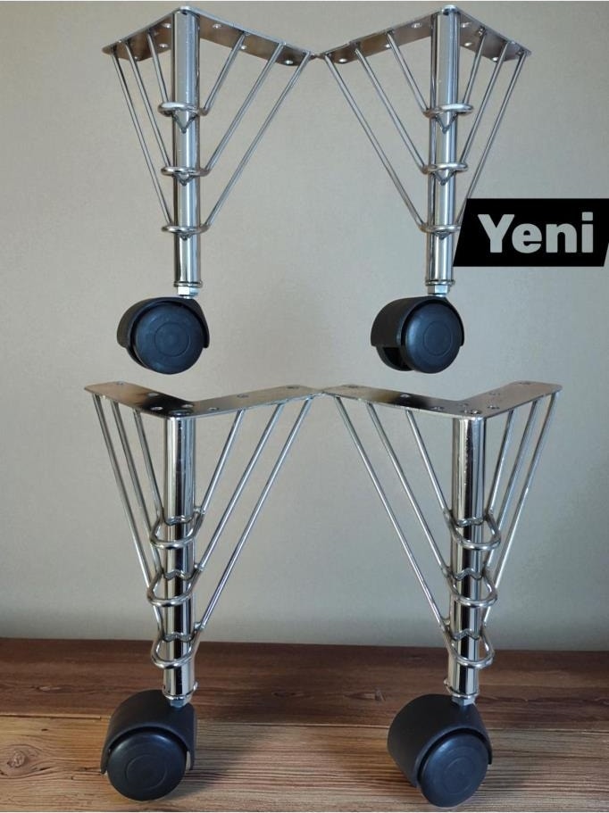Tekerlekli Sehpa Masa Ayağı,akıllı Sehpa Ayağı, Sihirli Sehpa Ayağı Siyah 4 Adet 360 Derece 20 cm