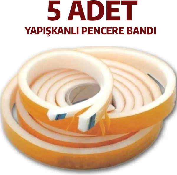 5 Adet Yapışkanlı Pencere Bandı Isı Yalıtım Süngeri