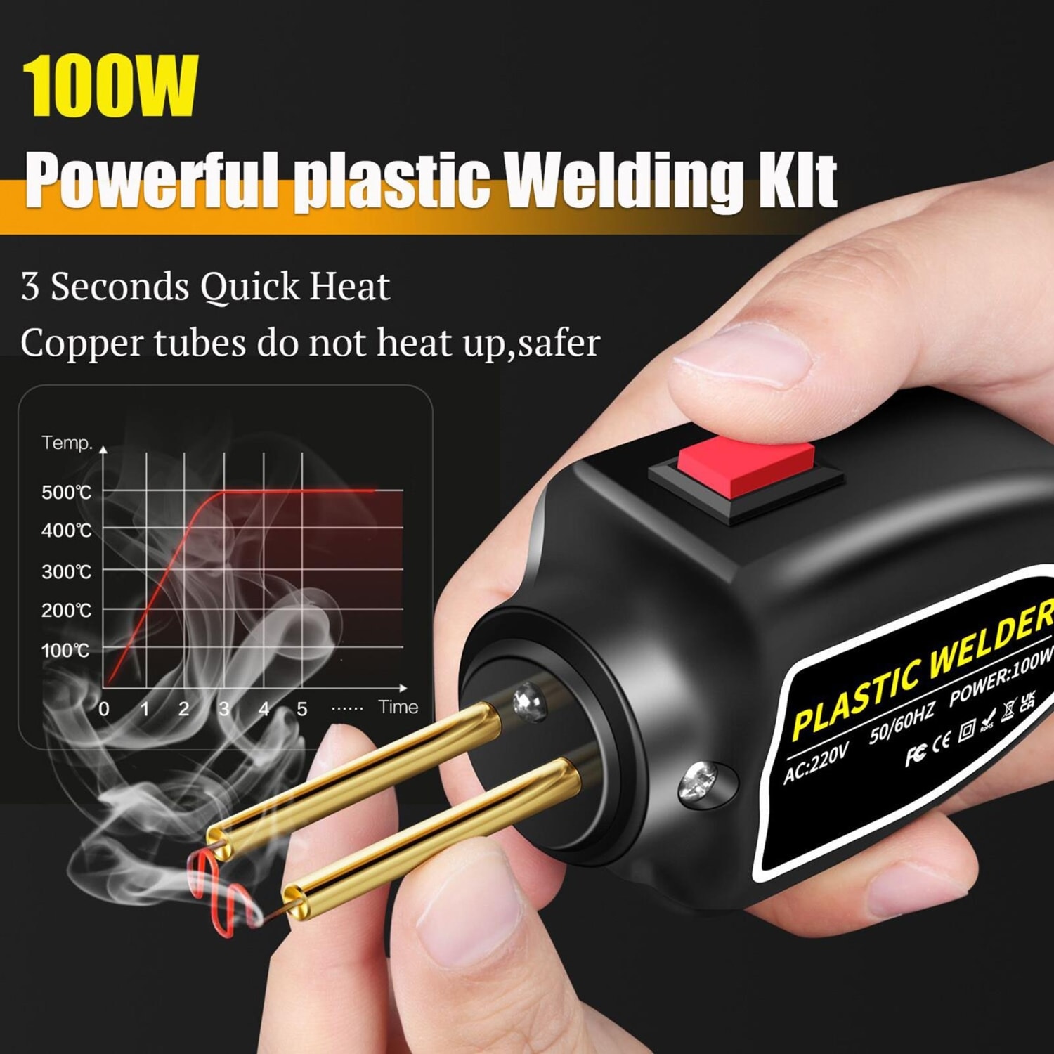 100W Çantalı 600 Uçlu Plastik Kaynak Makinesi Araba Tampon LED Işıklı XCER-110
