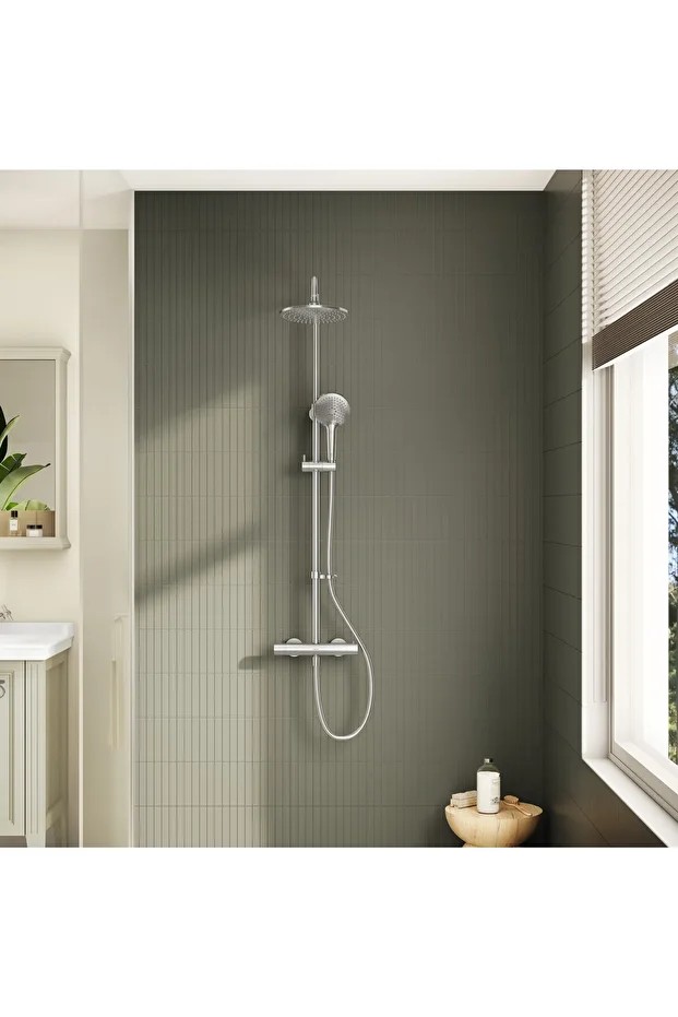 Aquaheat Joy 200 A47200 Termostatik Duş Sistemi, Krom