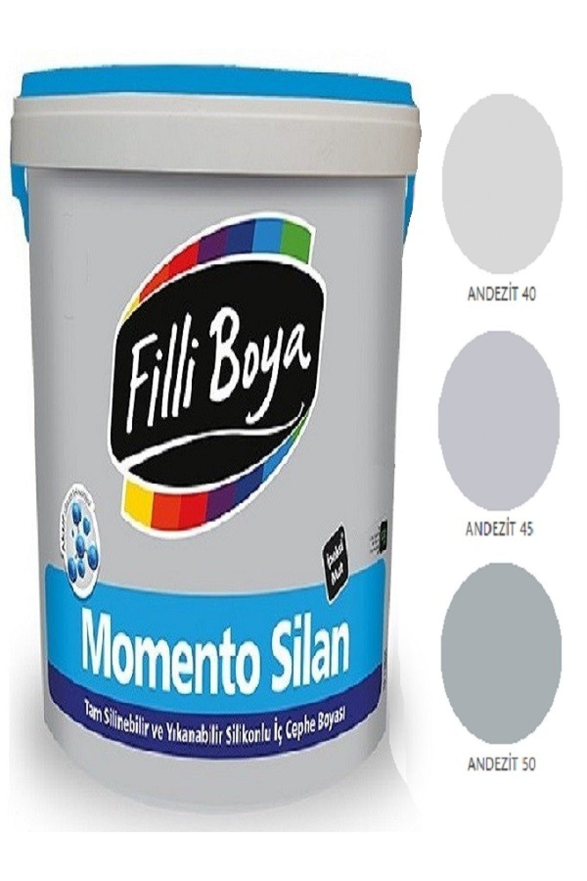 Momento Silan Tam Silinebilir Yıkanabilir Silikonlu Ipek Mat Boya 2,5lt (andezit 50)