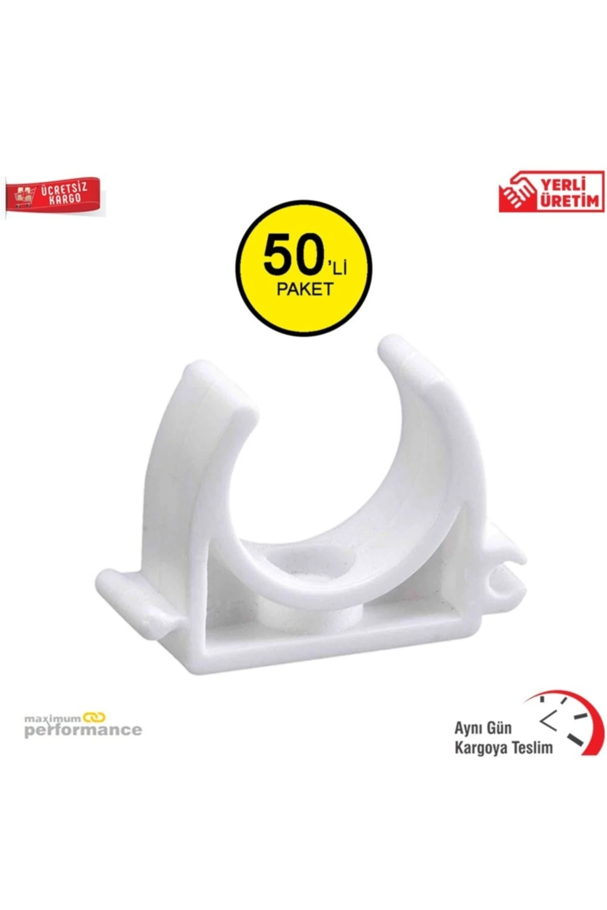 20 Mm Pprc Tekli Boru Kelepçesi (50 Adet)