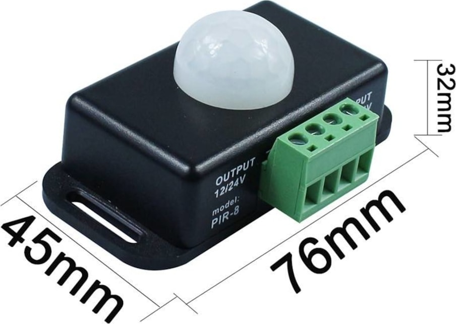 Hareket Sensörü Dc 12V 24V Pır Dedektör Hareket Sensörlü