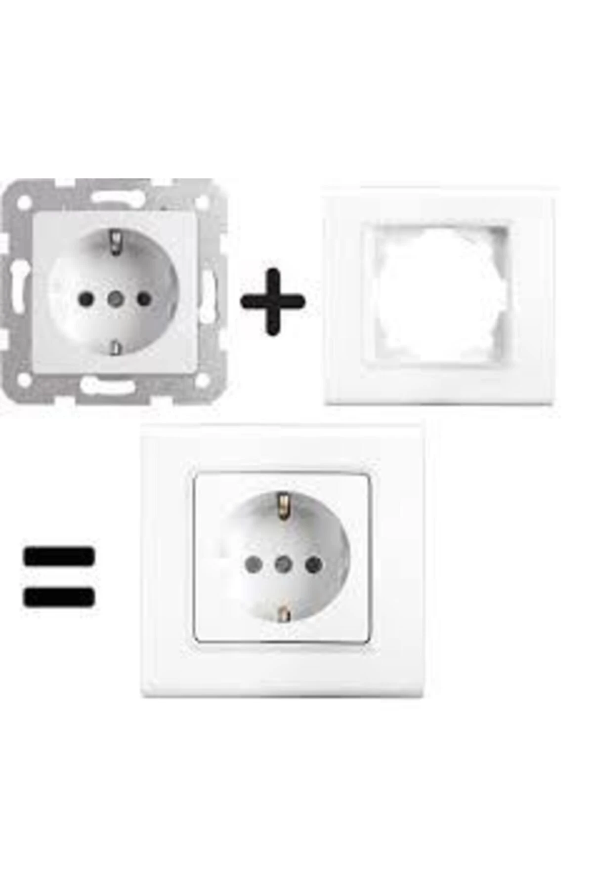 Linnera/rollina Topraklı Priz (mekanizma+çerçeve) Beyaz