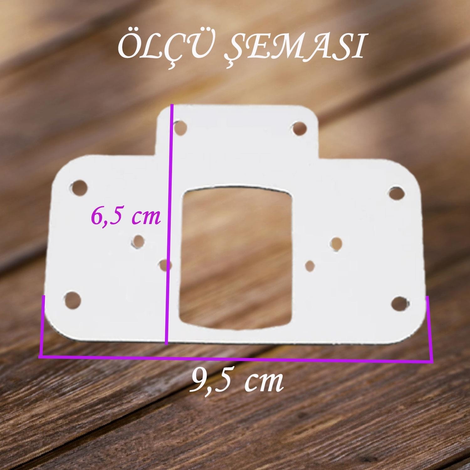Dolap Kapak Taş Menteşe Tamir Sacı Pratik Onarım Kiti Beyaz Metal Yuva Tablası 6.5 x 9 cm (4 Adet)